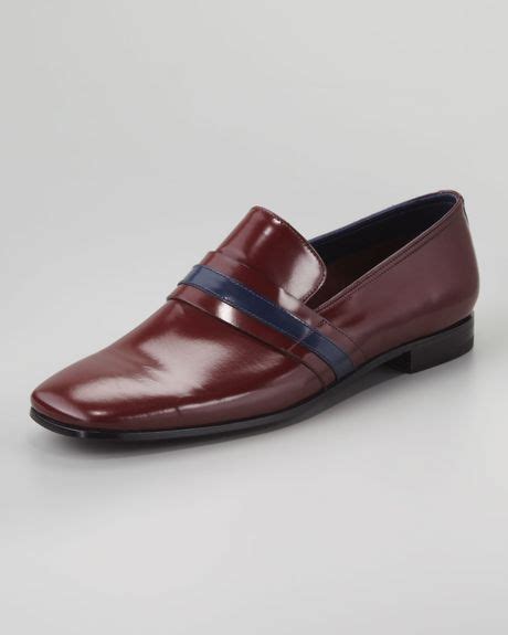 prada red stripe loafers|clearance prada loafers.